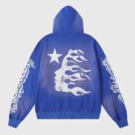 Hellstar Studios Records Yoga Hoodie Blue - Image 2