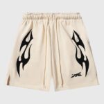 Hellstar Sports Flame Shorts Biege