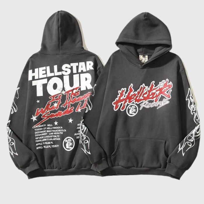 Hellstar Studios Records Hoodie Jet Black - Image 3