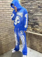 Hellstar Studios Records Yoga Sweatpants Blue - Image 7