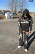 Hellstar Studios Racer Flare Sweatpants Jet Black - Image 4