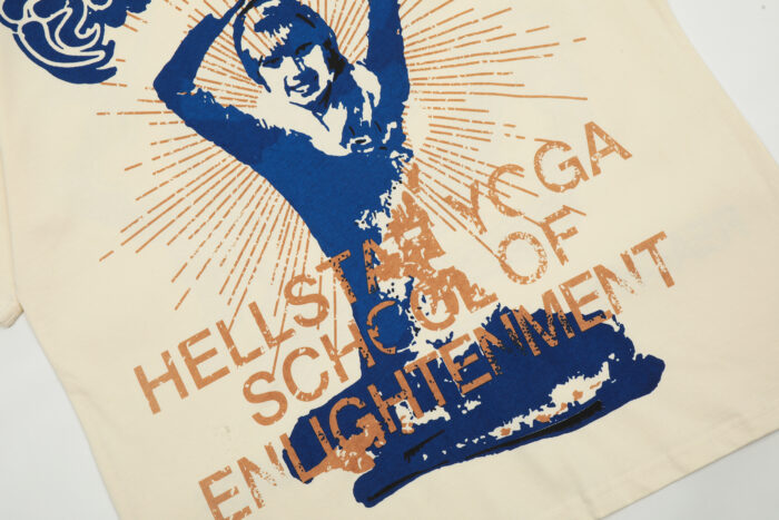 Hellstar Studios Yoga T-Shirt Beige - Image 6