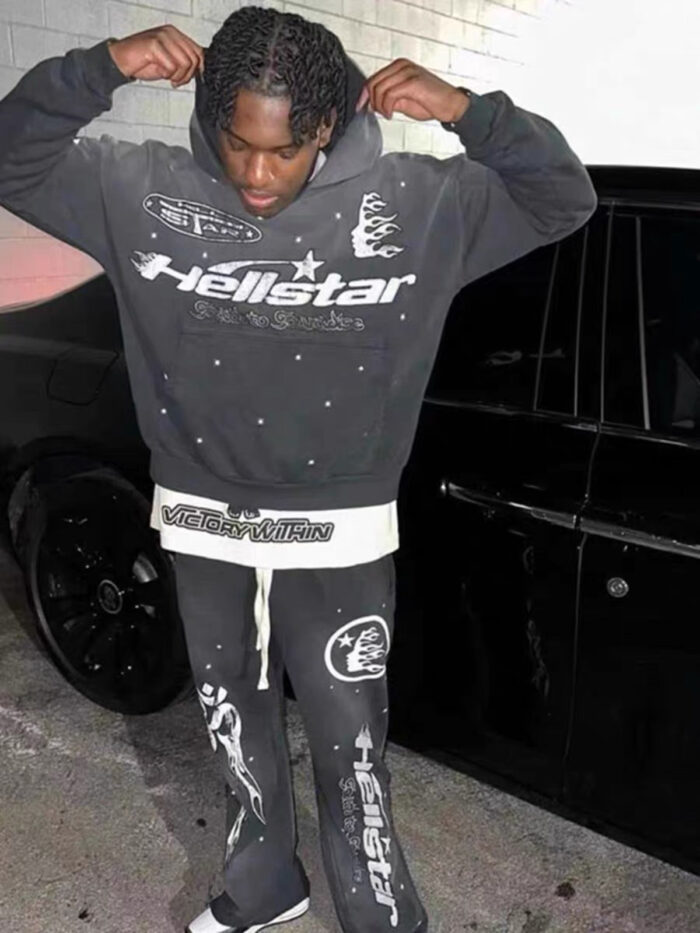 Hellstar Studios Racer Flare Sweatpants Black - Image 4