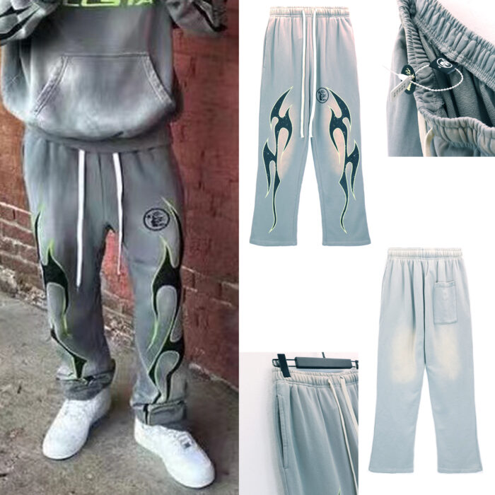 Hellstar Studios Flame Sweatpants Grey - Image 10