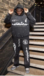 Hellstar Studios Racer Flare Sweatpants Jet Black - Image 10