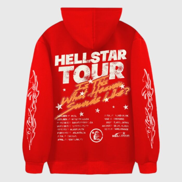 Hellstar Studios Records Hoodie Red - Image 2