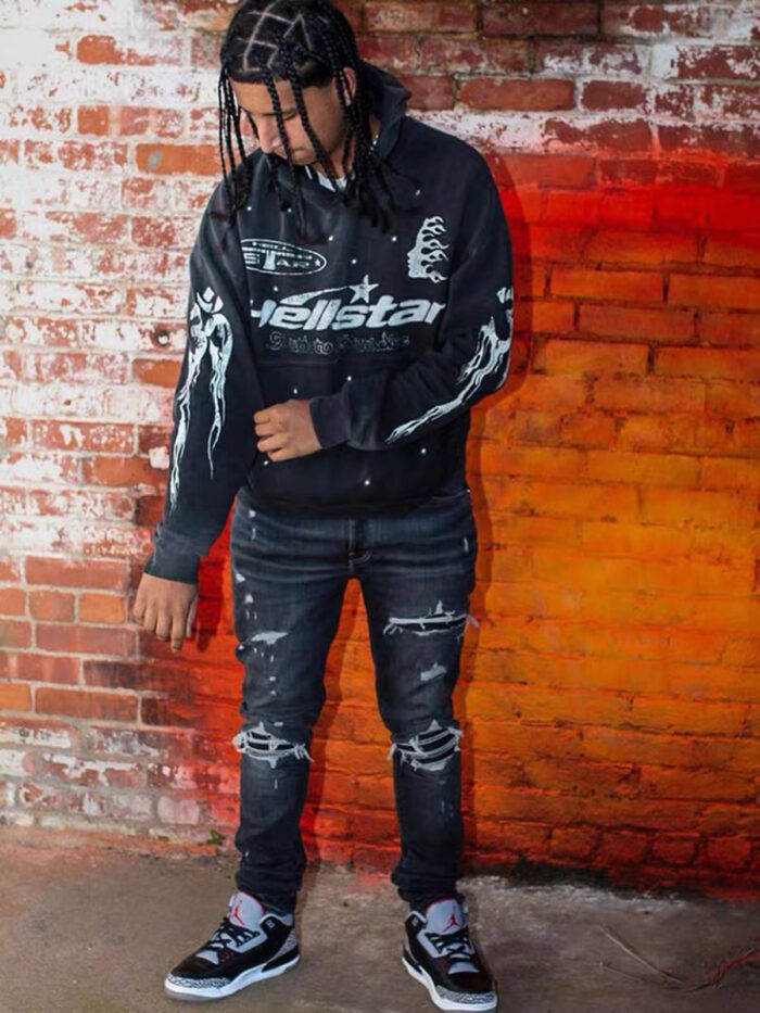 Hellstar Studios Racer Flare Sweatpants Black - Image 7