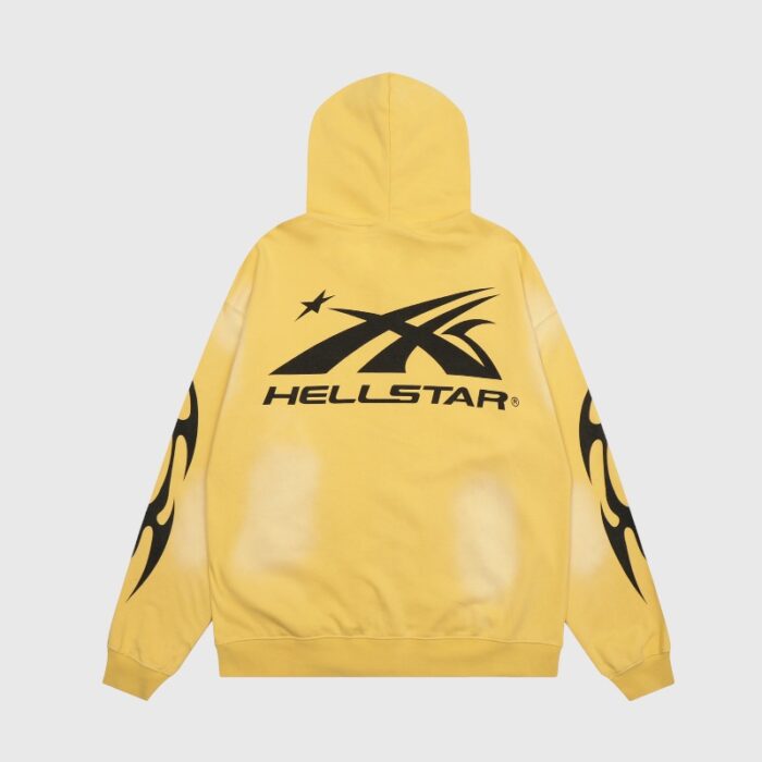 Hellstar Sports Zip-Up Hoodie Yellow - Image 2