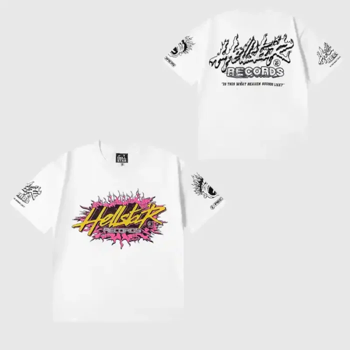 Hellstar-Records-T-Shirt-White-back-front-view