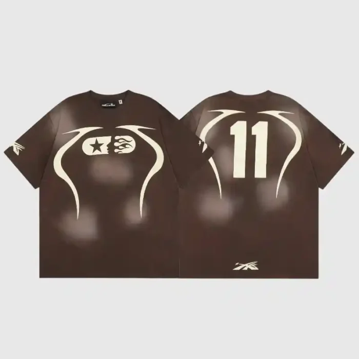Hellstar Warm Up T- Shirt Brown - Image 3