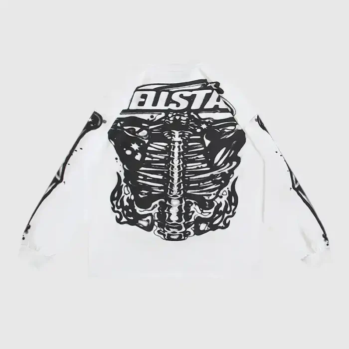 Hellstar-Skeleton-Long-Sleeve-Shirt-White-back-view