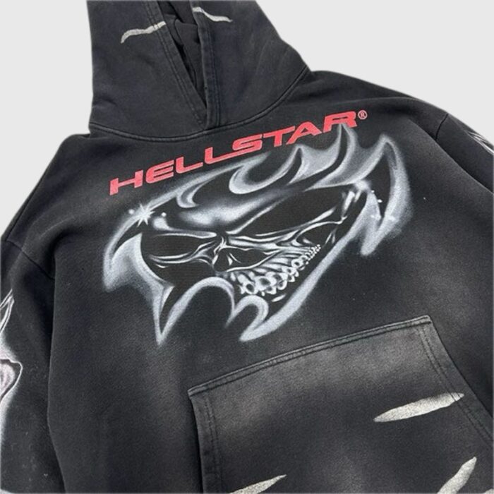 Hellstar Airbrushed Skull Hoodie - Image 9