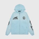 Hellstar Sports Zip-Up Hoodie Blue