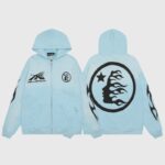 Hellstar Sports Zip-Up Hoodie Blue - Image 3