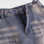 Hellstar Flame Studded Denim blue Shorts