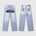 Hellstar Print Logo Loose Jeans front back