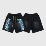 Hellstar Graffiti Washed Shorts front back