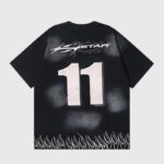 Hellstar Wash Stain Printing black T-shirt