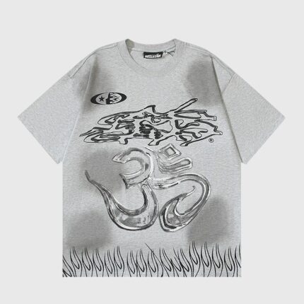 Hellstar Wash Stain Printing white T-shirt