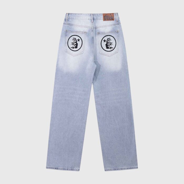 Hellstar Print Logo Loose Jeans back