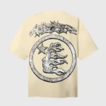 Hellstar White Graffiti T-Shirt Beige