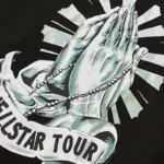 Black Hellstar Hand Prayer Print T-Shirt