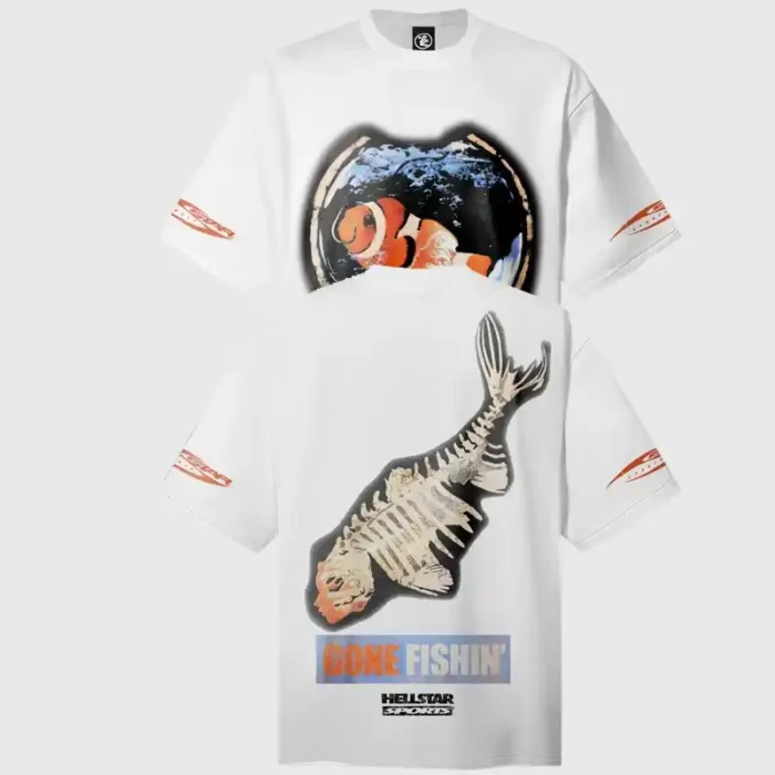 White Hellstar Gone Fishin T-Shirt