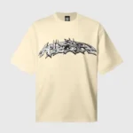 Hellstar White Graffiti T-Shirt Beige