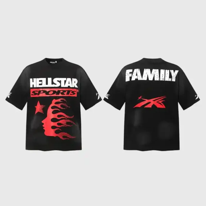 Hellstar printed Family Letter Black T-Shirt