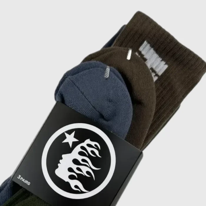 Hellstar Tone Logo Socks (3 Pack) Earth