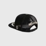 Hellstar Big Logo Trucker Snapback Hat Black