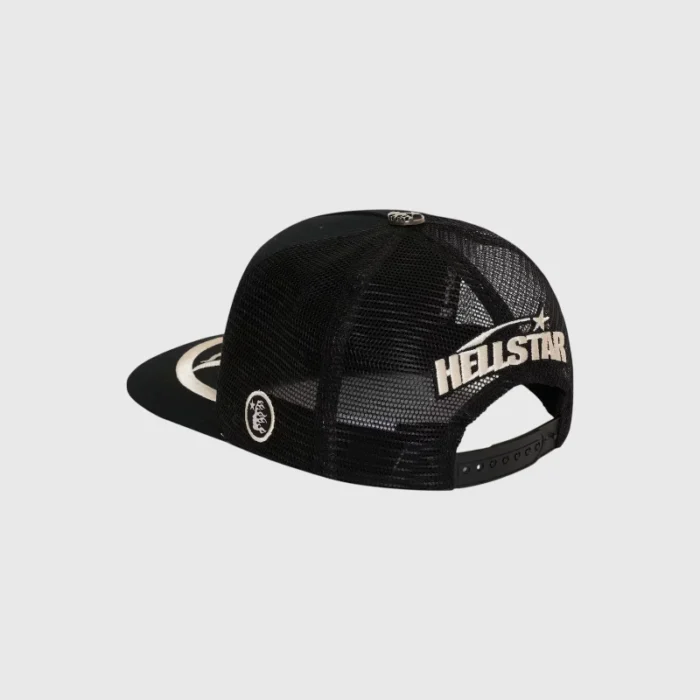 Hellstar Big Logo Trucker Snapback Hat Black