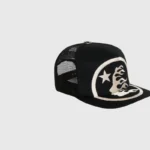 Hellstar Big Logo Trucker Snapback Hat Black