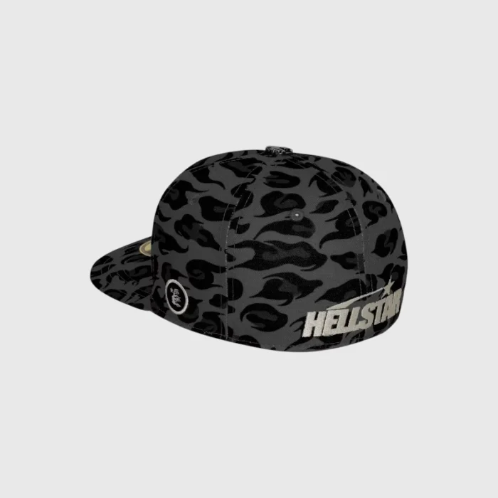 Hellstar Cheetah Print Fitted Hat Black