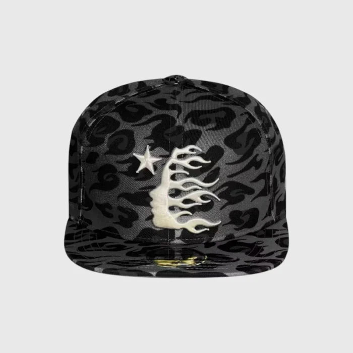 Hellstar Cheetah Print Fitted Hat Black