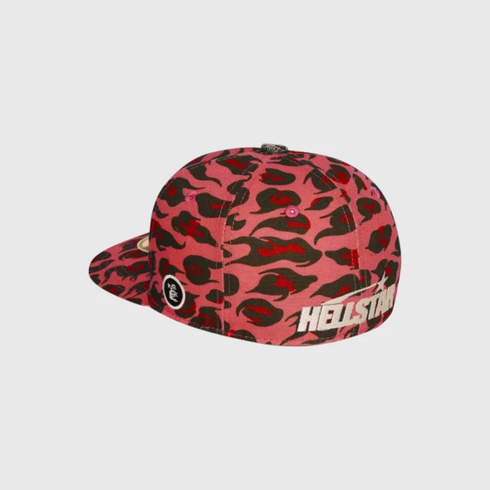 Hellstar Cheetah Print Fitted Hat Red