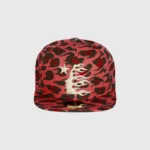 Hellstar Cheetah Print Fitted Hat Red