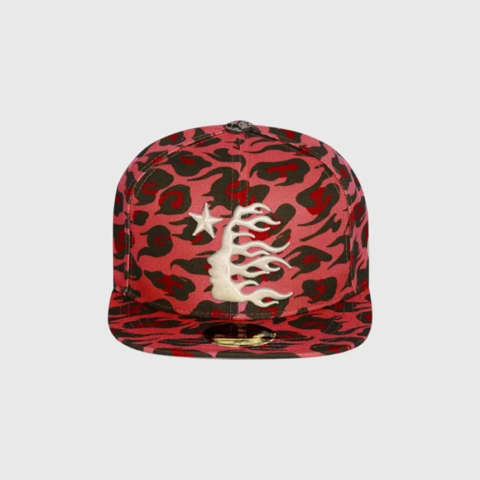 Hellstar Cheetah Print Fitted Hat Red