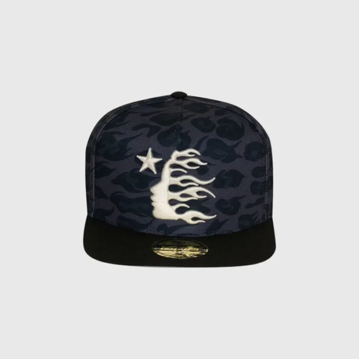 Hellstar Cheetah Print Snapback Hat Black