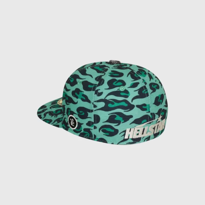 Hellstar Cheetah Print Fitted Hat Green