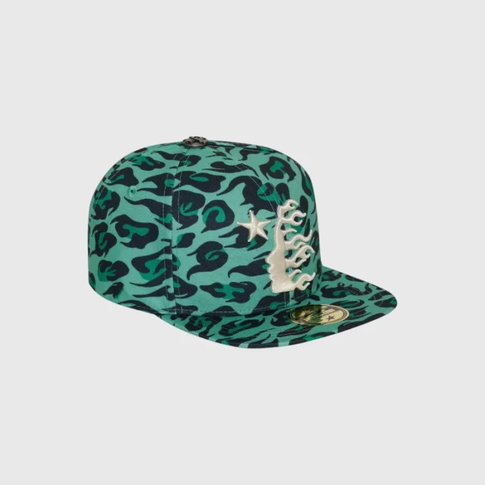 Hellstar Cheetah Print Fitted Hat Green