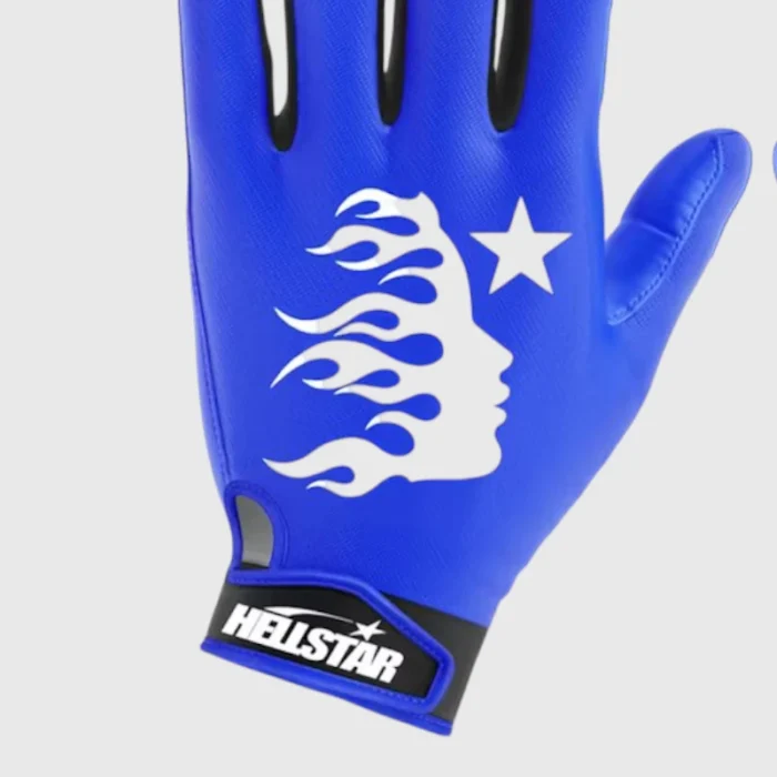 Blue Hellstar Logo Gloves