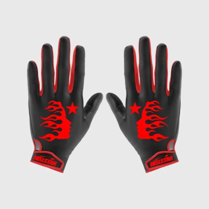 Black Hellstar Logo Gloves