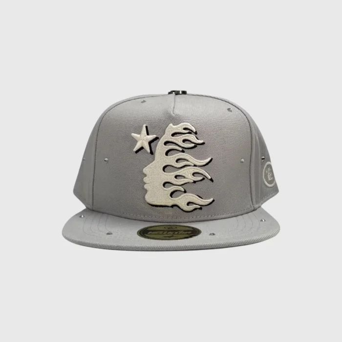 Hellstar OG Logo Rhinestones 59Fifty Fitted Hat Grey