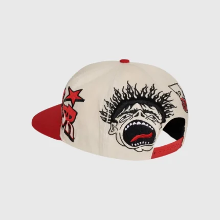 Hellstar Records Hat Snapback Red White
