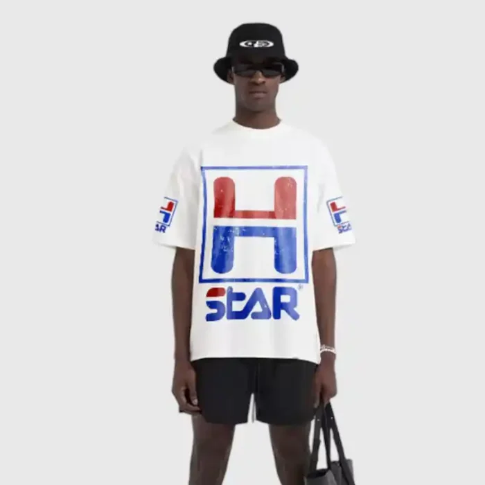 White Hellstar HStar Retro T-Shirt