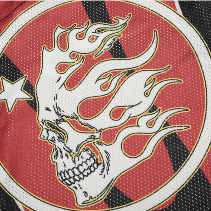 Hellstar Red Sports Logo Mesh Long Sleeve Tee - Image 5