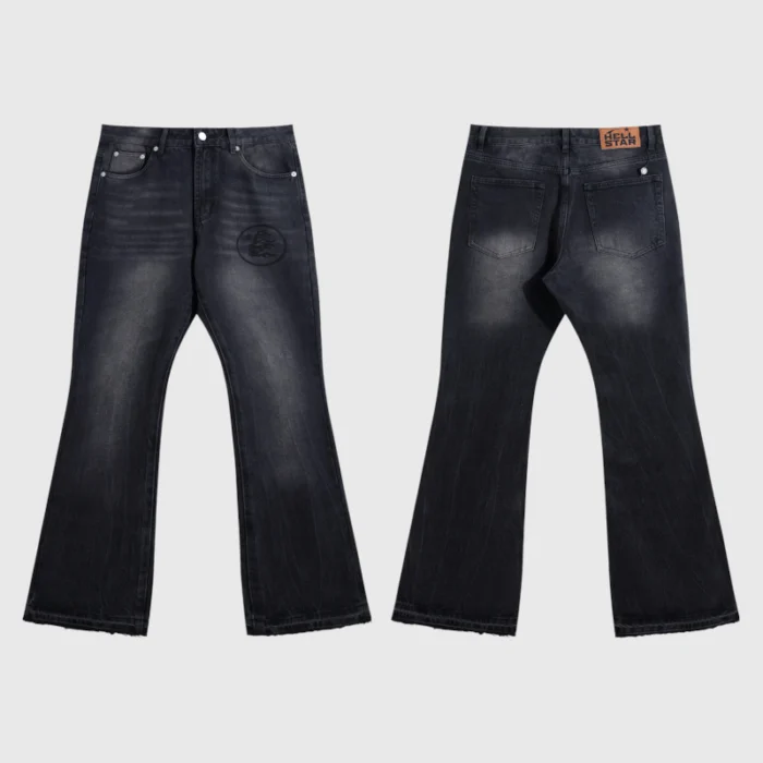 Hellstar Black Washed Denim Jeans - Image 3