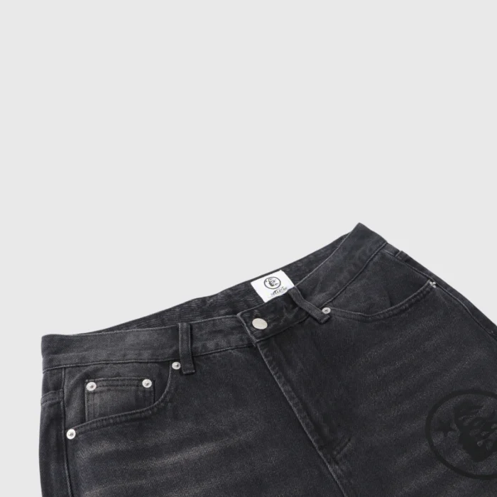 Hellstar Black Denim Flare Jeans - Image 3