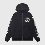 Hellstar Ohm Zip-Up Black Hoodie